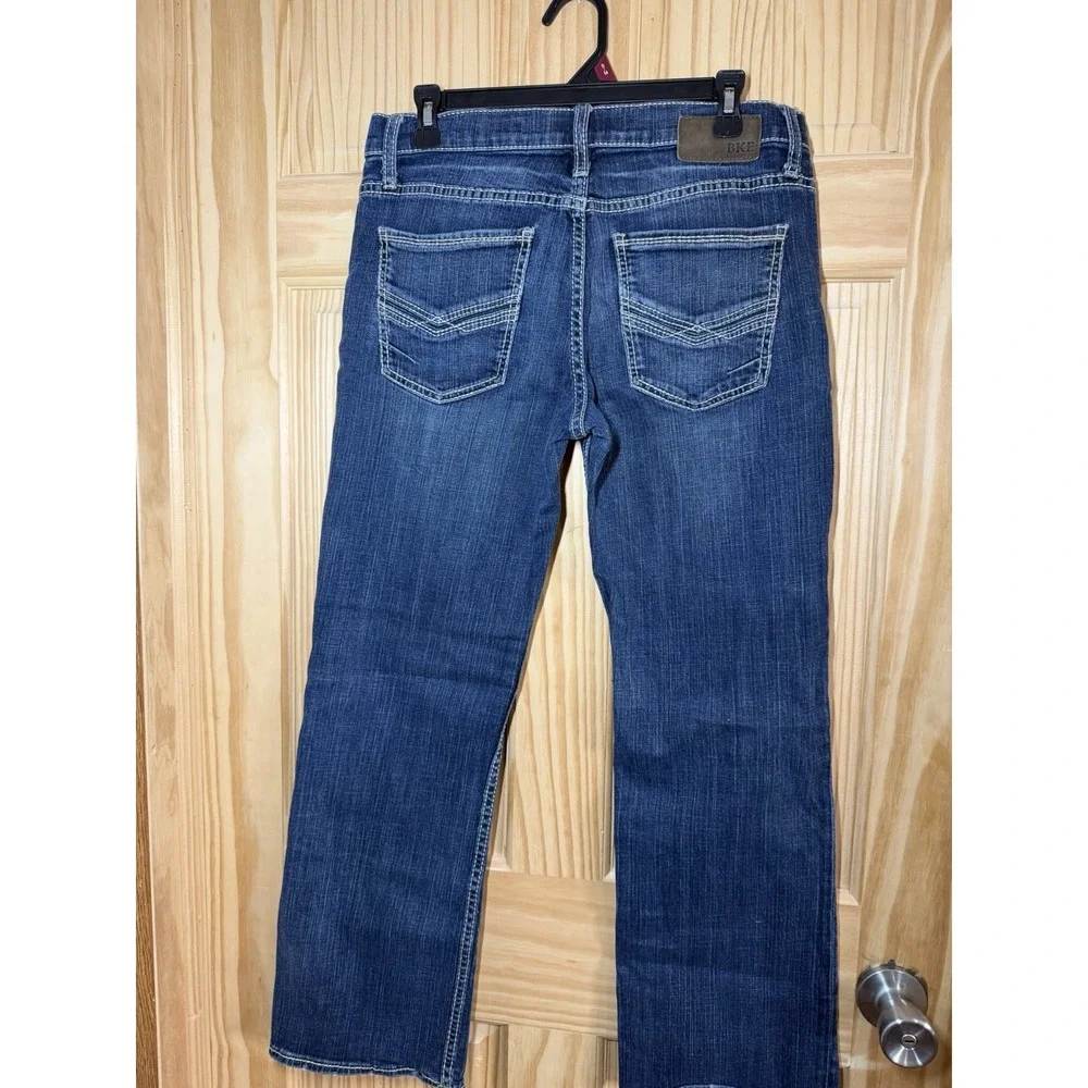 BKE Men's Jake 31x30 Bootcut Medium Blue Denim 5-Pocket Jeans Button‎ Zip Up